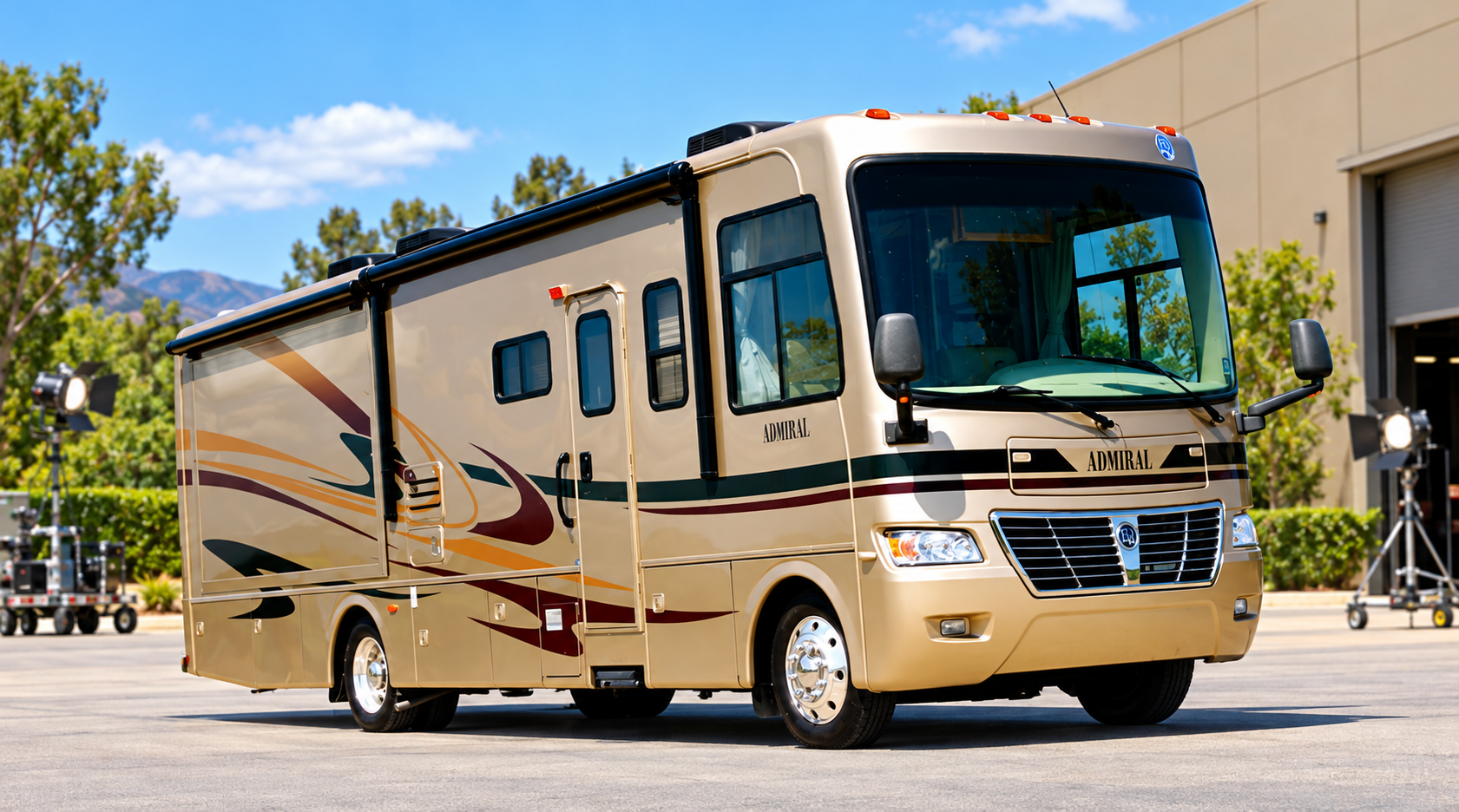 Production Zone Admiral production motorhome on location
